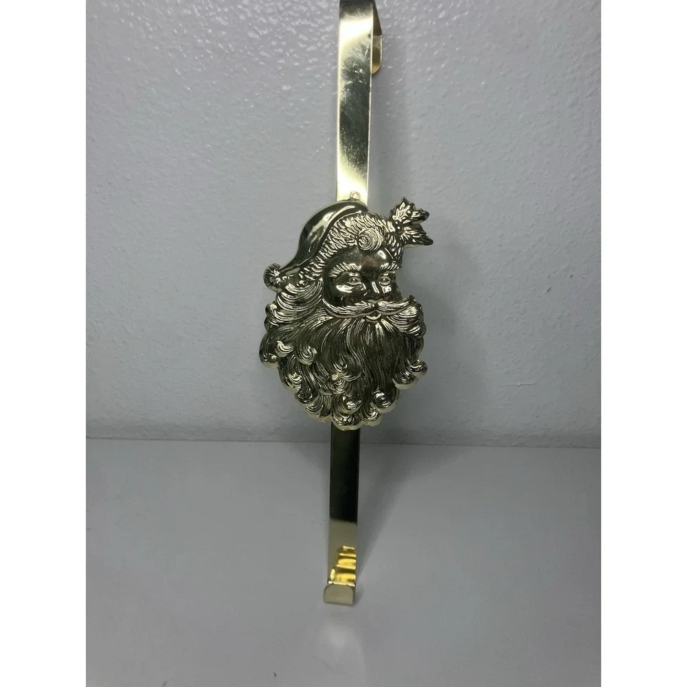 Christmas Wreath Hanger Holder Gold Santa Head 14